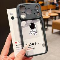 Cartoon Astronaut Case For iPhone 17 Pro Max For iPhone 16 15 14 13 Pro Max Luxury Hybrid TPU+PC Clear Back Hard Cover iPhone 17 juoda