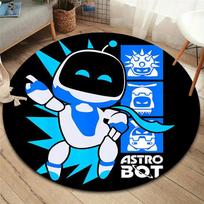 ASTRO BOT Apvalus kilimas, Kilimas svetainei, miegamajam, sofai, žaidimų kambariui, neslystantis grindų kilimėlis 80cmx80cm blue