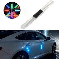 Solar Powered Solar LED Strobe Flash Light Waterproof Colorful Dynamic Motorcycle Decorative Lamp Smart RGB Self-adhesive 2pcs-RGB Color black