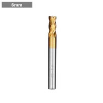Aluminum Mill Four-Flute End Mill Titanium Coated 1.5-10mm CNC Drill Bit HSS Drill Bit Steel Cutting 6mm