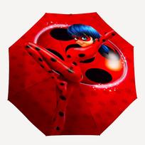 Ladybug Theme Automatic Umbrella, Lightweight & Portable, 8 Rib, Perfect for Outdoor Travel, Birthdays, Christmas, Gifts. Three-fold umbrella black