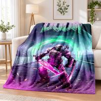 DOOM Flannel Throw Blanket Soft Warm Cozy For Sofa Bed Indoor Home Bedroom Use 80cmx120cm blue