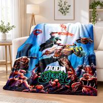 DOOM Flannel Throw Blanket Soft Warm Cozy For Sofa Bed Indoor Home Bedroom Use 80cmx120cm