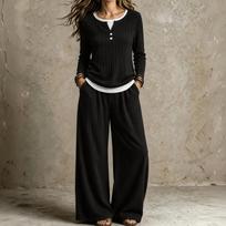 Women's Comfortable Set Long Sleeve Top and Pants for Fall Winter Casual Home Wear M juoda