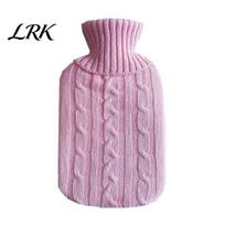 Explosion Proof Warm Water Pouch 2000ML Hot Bottle with Knit Cover, Leakproof Rubber Bag Thermal for Pain Relief, Winter Neck, Shoulder Back Menstrual A rožinė