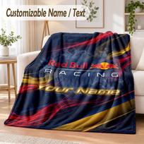 Individualus tekstas Flanelinis pledas Red Bull Racing spaudinys Šiltas jaukus pledas Namų sofos lovos patalynė 100cmx150cm
