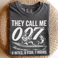 They Call Me 007 Shirt, Vintage Fishing Kayak Tee, Retro Fisherman T-Shirt S gray