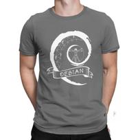 Unisex Debian Linux Computer T Shirts Pure Cotton Clothes Casual Classic Short Sleeve Crew Neck Tee Shirt Big Size New Arrival 4XL gray