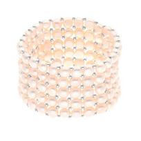 Bracelet - PEARLS & COLORS - Pearls & Colors - 5 rows - 3-4 mm Freshwater pearls - 925 Sterling Silver