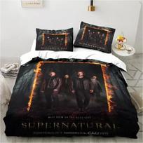 Supernatural Logo Bedding Set Duvet Cover Bed Set Quilt Cover Pillowcase Comforter king Queen Size Boys Adult Bedding Set 70x133cm 2pcs gray