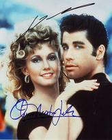 Grease - John Travolta & Olivia Newton John Autograph Signed 8 x 10 Photo brown