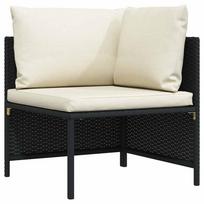 vidaXL Modulinė kampinė sofa su pagalvėlėmis, juoda, poliratanas