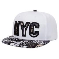 Men's Fashion NYC Embroidery Hiphop Baseball Cap Snapback Hat Adult Outdoor Casual Sun Casual Unisex Adjustable Cowboy Caps Adjustable black