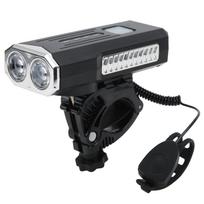 Bicycle Head Light USB Rechargeable Night Riding Waterproof Bike Front Light with HornBlack gray