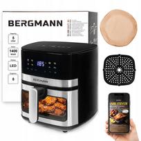 Beztūrių riebalų gruzdintuvė Bergmann, 5 l, 1400 W, LED ekranas