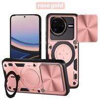 Dėklas Xiaomi Poco F7 Ultra su žiedu ir stovu, automobilio magnetinis, su slankiojančiu objektyvo apsauginiu dangteliu, skirtas PocoF7 Ultra Pocco Poko Little F7Ultra Poco F7 Ultra gray