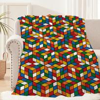 R-Rubiks C-Cube Blanket Blanket for Couch Sofa Travel Home Picni Flannel Blanket birthday gift Warm Comfortable 30x40in blue