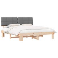 vidaXL Lovo rėmas su apmuštu galvūgaliu Šviesiai pilka 180 x 200 cm