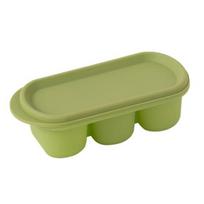 Ice Cube Mold Food Grade Silicone Ice Tray Three-Compartment Easy Release Compact žalia