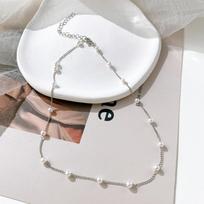 LATS Multilayer Pearl Cross Love Heart Pendant Necklaces for Women Gold Color Fashion Collarbone Neck Chain Trend Jewelry white