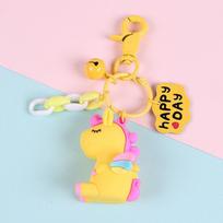 Rainbow Horse Unicorn Keychain Female Cute Creative Ins Car Key Chain Schoolbag Pendant single opp package white