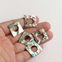 New Zealand Abalone Shell Slices (20-23mm) - Hollow Square for DIY Jewelry Accessories gray