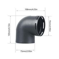 60mm/75mm L-Shaped Air Pipe Elbow Outlet Connector For Webasto Diesel Heater/Parking Heater Car Accessories black