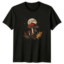 Mushroom Moon Nature T-Shirt, Magic Fungi Shirt, Witchy Tee XXXXL black