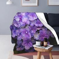 Graži levandų gėlių rašto pledas Minkštas violetinis botaninių gėlių pledas Madingas pūkuotas vilnos pledas Dvigulė King dydžio Size: 75*100cm, Weight: 320 GSM