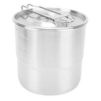 Camping Cooking Pot 304 Stainless Steel Portable Metal Rice Cooker Camping Cookware for Outdoor Hiking Single Handle white