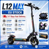 2026 NAUJAS Suaugusiųjų Off-Road Elektrinis paspirtukas 1200W48V13Ah Baterija 55KM/H MAX 150kg Maksimali apkrova Elektrinis paspirtukas ES sandėlyje L12 MAX  NFC1200W48V13AH-YY