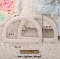 D-Shaped Wooden Handbag Clasp and Strap Ring Gift Box Accessory gray