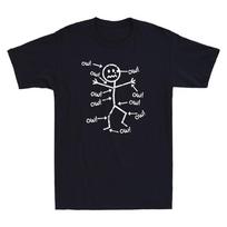 Ow Ow Ow Funny Chronic Pain Scream Character Graphic Men's Short Sleeve T-Shirt 140 gray