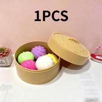 New Cute Dumplings Squeeze Toy Realistic Food-Shaped Stress Relief Toy With Slow Rebound Release Pressure Gifts beige
