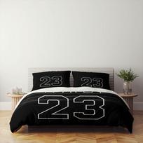 Modern Hoops Basketball Duvet Cover Set Uk Single Double King US Twin Full Queen King Bed Linen Set 140*200cm/55x79in Single/Twin 3pcs black