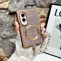 Case for Samsung Galaxy Z Fold 8 Ultra 7 6 5 4 3 Built-in Magnetic Ring with Bling Rhinestone Detachable Wrist Strap Shockproof Cover Phone Bumpers for Samsung Z Fold8 Ultra ruda