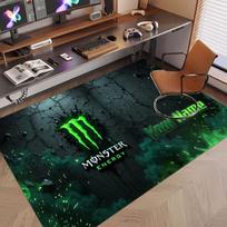 Custom Rug Monster Energy Pattern Print Name Text Soft Non‑Slip Floor Carpet for Home Indoor Decoration 80cmx120cm gray