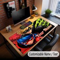 Custom Name Text Big Mouse Pad,Miraculous Ladybug Soft Non Slip Extended Desk Mat For Home Office 30cmx60cm brown