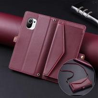 Flip Cover for Xiaomi Mi 11 Lite 5G NE 5G 4G Envelope Style PU Leather Wallet Phone Case With Crossbody Strap Xiaomi Mi 11 Lite 5G NE brown