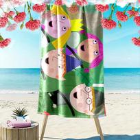 Ben and Holly Print Beach Towel, Large Soft Quick Dry Towel for Beach Camping Swimming 70cmx140cm(27x55inch)