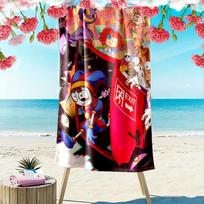 The Amazing Digital Circus Beach Towel Suitable for Various Scenarios Such As Kitchen, Bathroom and Beach Swimming 70cmx140cm(27x55inch)