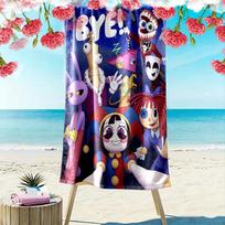The Amazing Digital Circus Beach Towel Suitable for Various Scenarios Such As Kitchen, Bathroom and Beach Swimming 70cmx140cm(27x55inch)