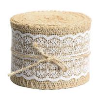Natūralus džiuto audinys Rustic Vestuvės Vintage Ritinys beige