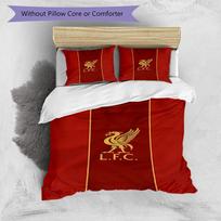 Liverpool Fc Premier League 3‑Piece Bedding Set,Soft Breathable Duvet Cover with 10 Pillowcases,Multi‑Scene for Bedroom Dorm,Perfect Holiday Birthday 135cmx200cm gray