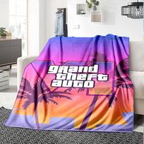 1pc Blanket - Game Grand Theft Auto Print Design,Lightweight Blanket for Sofa,Bed- Soft &Warm,Gift for All Seasons 80cmx120cm purple
