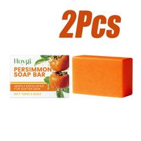 Persimmon Soap Bar for Body Odor Control Deep Cleansing Exfoliating Hydrating Body Wash for Soft Smooth Skin Handmade Soap 2Pcs
