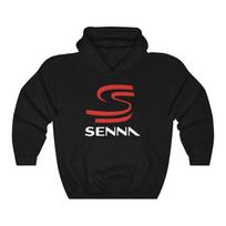Ayrton Senna Logo Brazilian Racing Legend Black Hoodie Sweatshirt Size S to 3XL 3XL red