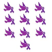 10 vienetų violetinės juostelės cinko lydinio sagės krūties vėžio informavimui, su 6 gradiento spalvų pasirinkimu purple