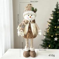 Kalėdų teleskopinė nykštuko lėlė pliušinis Kalėdų senelis elnias sniego senis figūrėlė stovinti ilgomis kojomis Švedų Tomte elfas namų stalo ornamentas šventinei dekoracijai 1pc Christmas Ornament gray