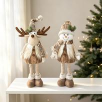 Kalėdų teleskopinė nykštuko lėlė pliušinis Kalėdų senelis elnias sniego senis figūrėlė stovinti ilgomis kojomis Švedų Tomte elfas namų stalo ornamentas šventinei dekoracijai 2pcs Christmas Ornament